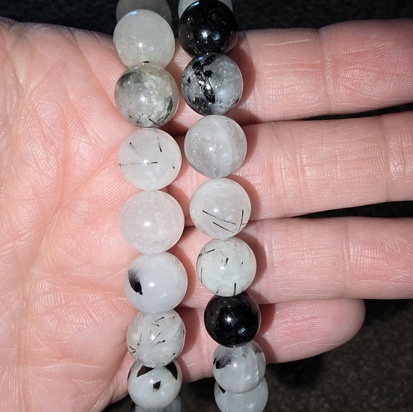 🐰 SALE🐰 10m Black And White Rutile Bracelet - Picture 12 of 15